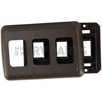 JR Products Triple Switch Plate Cover With Switch Base - Brown-2