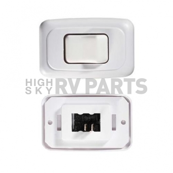 RV Designer Multi Purpose Contoured Wall Switch, SPST - White Single - S531-3
