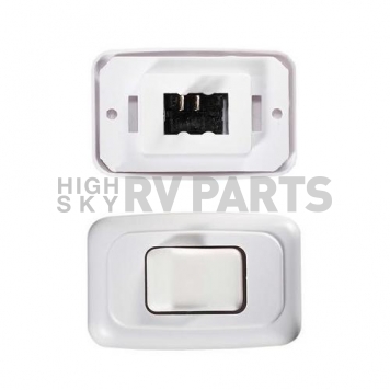 RV Designer Multi Purpose Contoured Wall Switch, SPST - White Single - S531-1