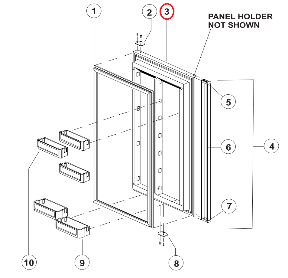 Norcold Refrigerator Door Panel Holder - 61639830 | highskyrvparts.com