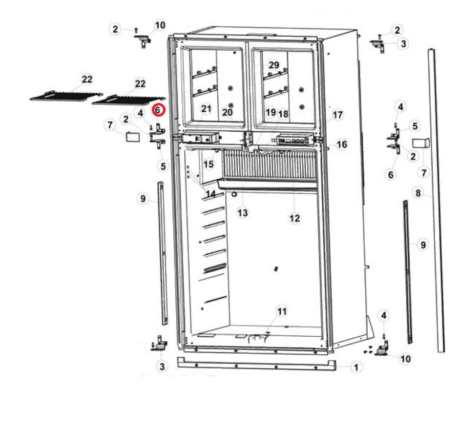 Norcold Refrigerator Door Hinge 624364