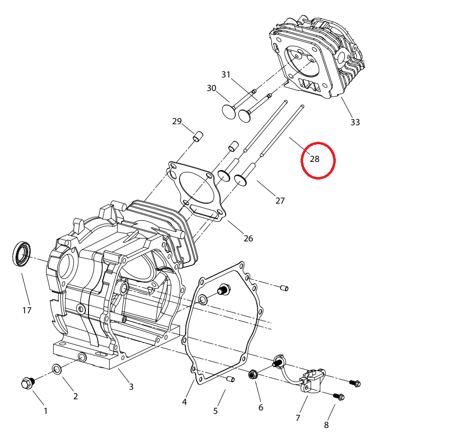 Powerhouse Generator Valve Pushrod 61987