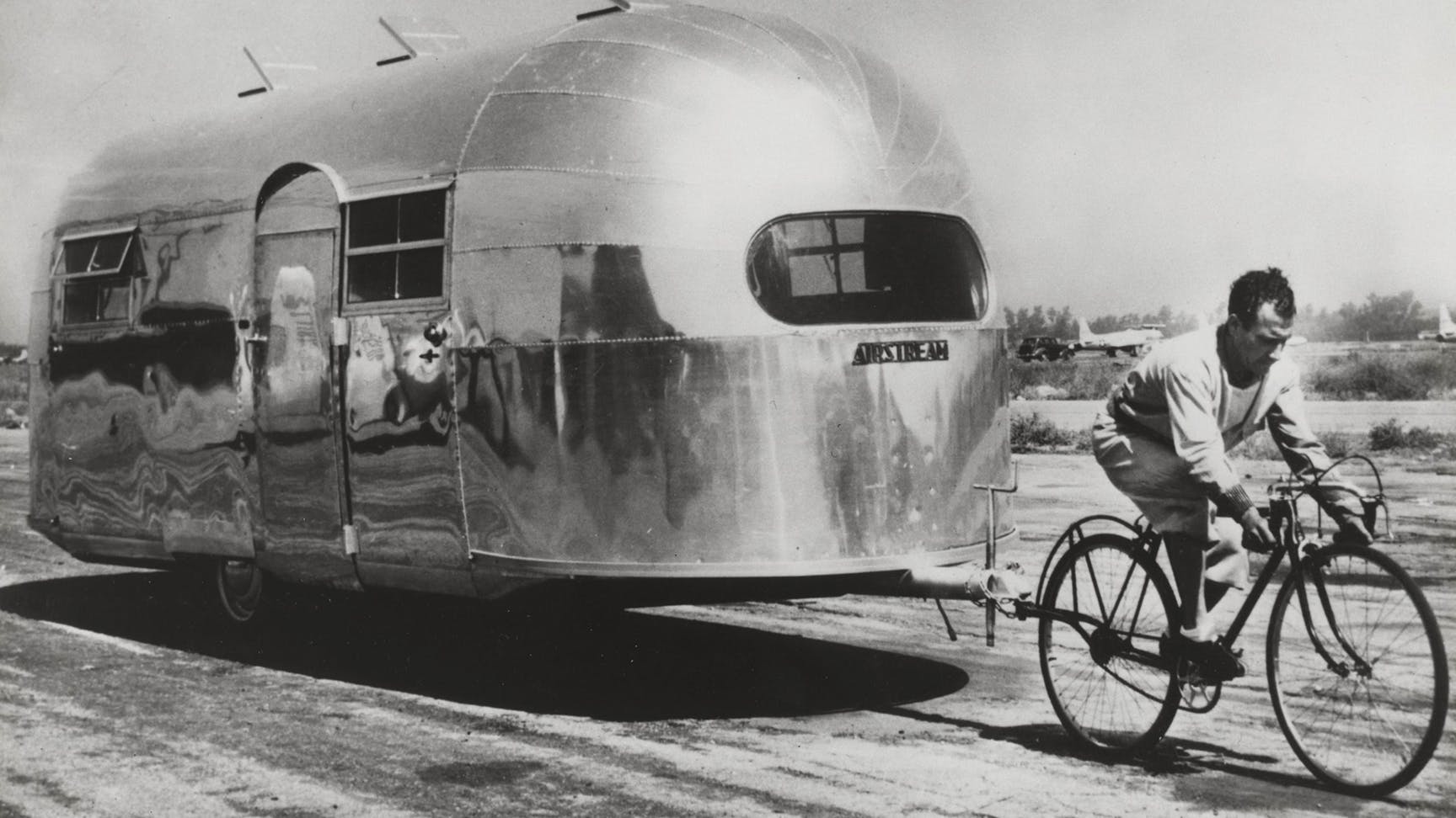 Airstream pulled by French cyclist Alfred Letourneur