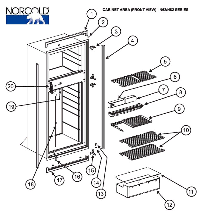Norcold N621 Front Cabinet Area | High Sky RV Parts