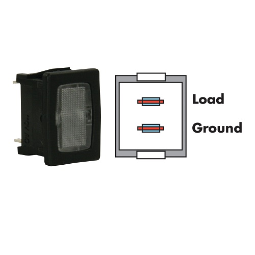 Diamond Group Power Indicator Light 14 Volts DC, Clear Lens, Black